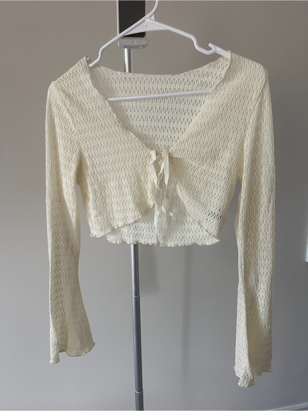 Cider Cream Tie-Front Cropped Top